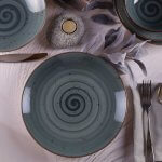 Tulu Kutahya Serviesset 24-delig 6 pers Reactive 97 blauw/grijs - Afbeelding 2