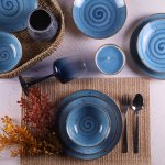 Tulu Kutahya Serviesset 24-delig 6 pers Reactive Blauw