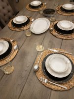 Serviesset 25-delig 'Fine Bone ' Porselein Zwart-Wit marmer goud - Afbeelding 4