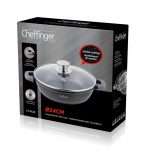 Cheffinger Lage Braadpan met Deksel 24cm - Afbeelding 2