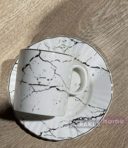 Koffie mok marmer wit goud - Afbeelding 2