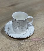 Koffie mok marmer wit zilver