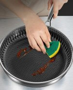 Kras vrije Pannenset 10-delig RVS - kras vrij - Honingraat - Hexagon - Honeycomb - Afbeelding 4