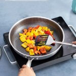 Kras vrije Pannenset 10-delig RVS - kras vrij - Honingraat - Hexagon - Honeycomb - Afbeelding 3