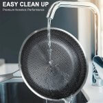 Kras vrije Pannenset 10-delig RVS - kras vrij - Honingraat - Hexagon - Honeycomb - Afbeelding 2