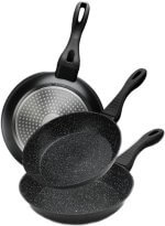 3 delig braadpan set zwart
