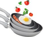3 delig braadpan set grijs