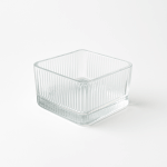 6 glazen vierkante schaaltjes