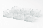 Ribbed Glass Square Bowl – Set van 6 - Afbeelding 2