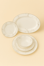 Selinex fine bone porselein wit goud marmer