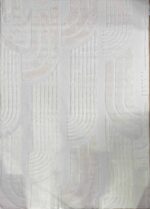 Modern licht vloerkleed met reliëfstructuur en subtiel design – Ferize