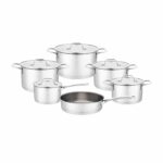 RVS pannenset 11-delig