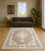 Klassieke Elegantie in Modern Beige vloerkleed