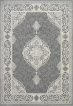 Klassieke Elegantie in Modern Grijs vloerkleed